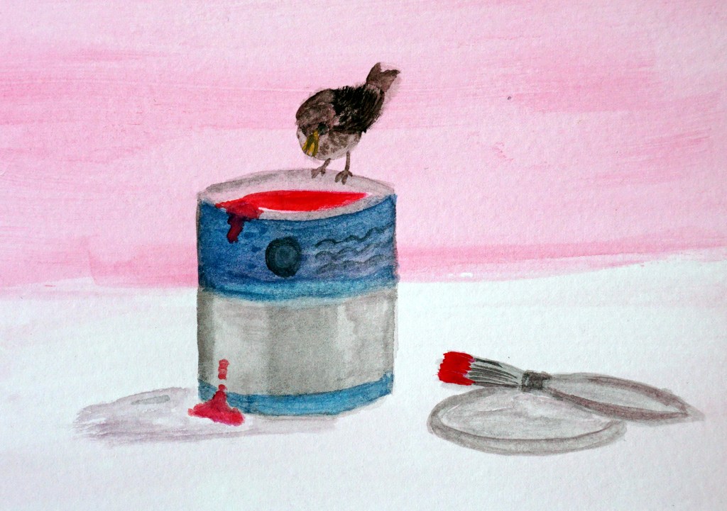 Bobbie Robin on the paint pot