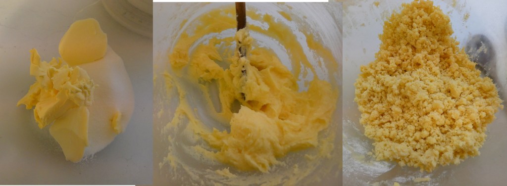 preparing shortbread mix